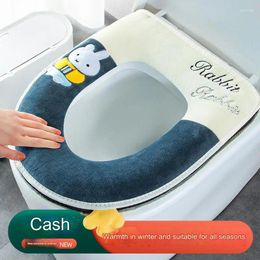 Toilet Seat Covers Comes With Handle Cushion Zipper Winter Cover Cartoon Pattern
