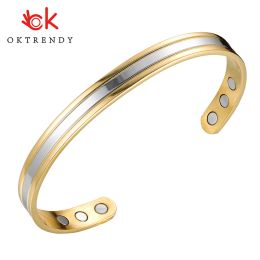 Bangles Oktrendy Copper Bracelets Bangle For Women Energy Magnet 3000 Gauss magnets japanese magnetic cuff bracelet armband Jewellery 2020