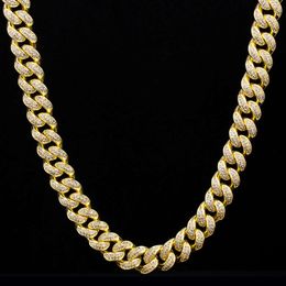 Krkc&Co 12Mm 24Inch 14K Gold Hip Hop Jewellery Wholesale Chain CZ Diamond Men Cuban Link