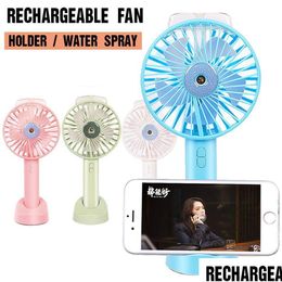 Usb Gadgets Portable Handheld Mini Fan Gadget Cooling Humidifier Rechargeable Battery Water Spray With Retail Box Drop Delivery Comput Otya1