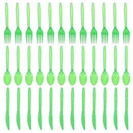 Disposable Flatware Long Handle Cutlery Plastic Spoons Forks Dinnerware Serving Utensils