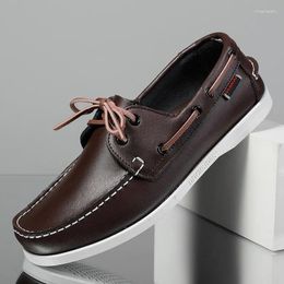 Dress Shoes Men's Leather Casual Breathable Slip Men Driving Peas Spring And Autumn Style The Dermis Sneakers