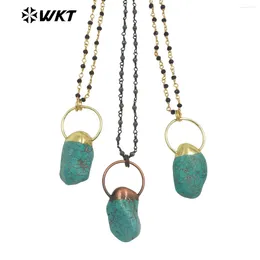 Pendants WT-N1423 WKT 2024 Style Turquoise Necklace Beads Chain Fashion Design Gold Plated Women Nice Quality Jewellery Ins