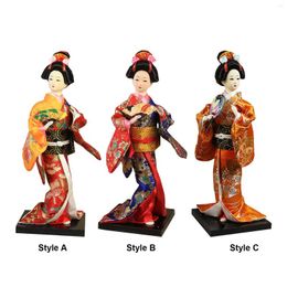 Garden Decorations Ethnic Japanese Geisha Dolls 9 Inch Decor Kimono Lady Statuette Asian Doll For Table Home Office Bedroom Shelf Girl