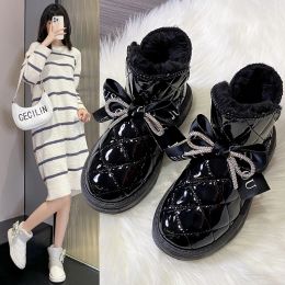 With Snow Women's 48 Boots Veet Thickened Warm Waterproof Nonslip Foreign Air Bow All Comfortable Breathable Wear Cotton Shoes 49005