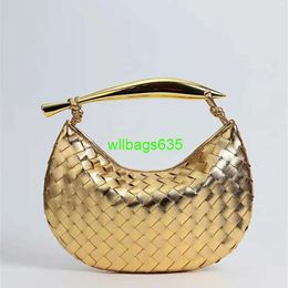 BottegVeneta Tote Bags Sardine Designer Bags 2024 New Sardine Woven Bag Leather Fashion Leisure Premium Shark Metal Handle Half Moon Portabl have logo HB9I5F