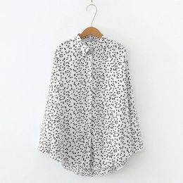 Women's Blouses Women Casual Shirt Loose Lapel Button Love Pot Printing Long Sleeve Top Camping Shirts For