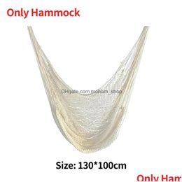 Hammocks Outdoor Garden Hammock Tassel Canvas Swing Chair Hanging Bed Hiking Cam Hunting Foldable Po Props 240325 Drop Delivery Home Dh69R