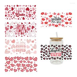 Window Stickers UV DTF Transfer Sticker Valentine's Day For The 16oz Libbey Glasses Wraps Bottles Cup Can DIY Waterproof Custom Decals D6172