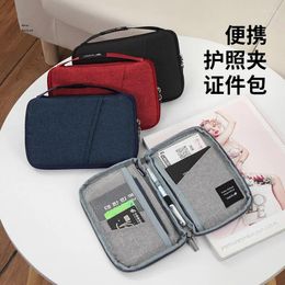 Storage Bags Travel Passport Bag Monochromatic Waterproof Ticket Certificate Finishing Men And Women Portable Luggage