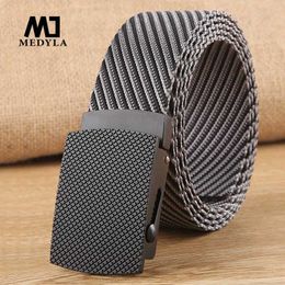 Belts MEDYLA Casual Nylon Military Adjustable Mens Outdoor Travel Tactical Belt Vintage Jeans Belt MN028 Q240401