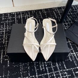 Flat heel sandals classic fashion women dress shoes luxury mirror quality genuine leather slingback pumps for wedding party evening shoes with box