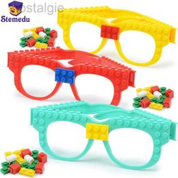 Blocks DIY building blocks glasses simulation Childrens small particles assembled blocks Variety of creative puzzle toys 240401
