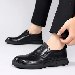 Casual Shoes Luxury Leather Mens Wedding Formal British Style Business Office Loafers Slip On Dress Size 38-44