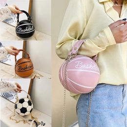 Shoulder Bags Women's Fashion Bag Basketball Football For Women Chain Casual Zipper Totes PU Leather Messenger Crossbody Handbag