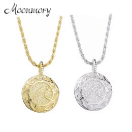 Pendants Moonmory 100% Real 925 Sterling Silver Gold Colour Round Long Chain High Quality Japanese Men Pendant Necklace Jewellery