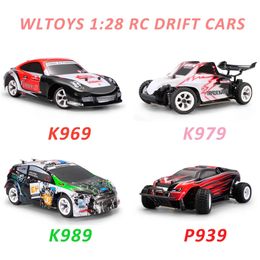 30KMH RC Wltoys 1 28 RTR Car 24G 4WD 4 Channels Drift Racing K969K989 For Selection Remote Control 240327