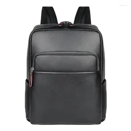 Backpack Fashion Black Men Genuine Leather Business Bags For High Quality Laptop Male Shool Teenager Boys