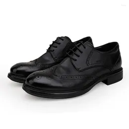 Casual Shoes Lace-Up Business Men Thick Bottom Fashion High Quality Genuine Leather Dress Summer Oxfords Spring