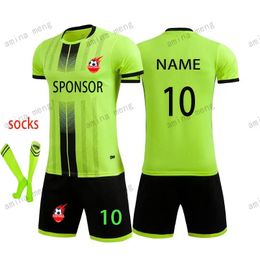DIY Children Men Boys Soccer Clothes Sets Short Sleeve Kids Football Uniforms Adult Kids Soccer Tracksuit Jersey 240315