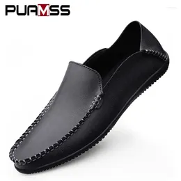 Casual Shoes Men Leather Fashion 2024 Mens Loafers Moccasins Breathable Slip On Driving Plus Size 38-47