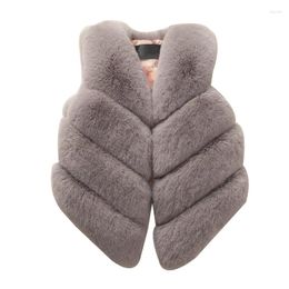 Jackets Winter Girls Faux Fur Tops Coats For Kids Waistcoat Outwear Clothing Children Artificial Coat