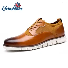 Casual Shoes YEINSHAARS Lightweight Men Summer Fashion Sneakers Comfortable Loafers Breathable Leather