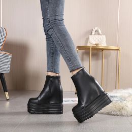Boots 2022 New Women's Boots Fashion Increased 14 Cm Thick Bottom Boots Waterproof Platform Highheeled Muffin Bottom Boots