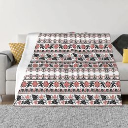 Blankets Ukrainian Vyshyvanka Embroidered Patterns Blanket Coral Fleece Plush Bohemian Warm Throw For Home Bedroom Rug Piece