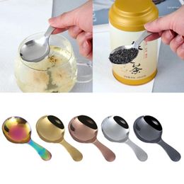 Spoons 304 Stainless Steel Spoon Short Handle Children Dessert Ice Cream Small Round Condiment 5-Color