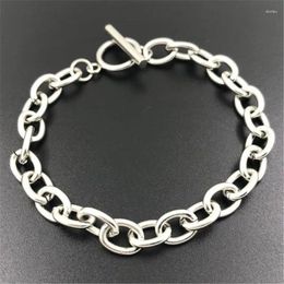 Charm Bracelets 10Pcs/lot Stainless Steel OT Clasp Link Chain For Men Women Handmade Jewellery Toggle Bracelet Accessories