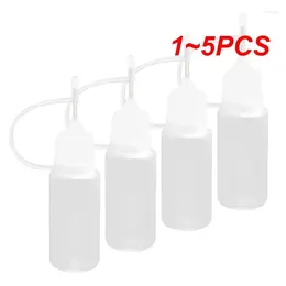 Storage Bottles 1-5PCS 10ml Plastic Squeezable Tip Applicator Bottle Refillable Dropper With Needle Caps Sub-bottling For Glue DIY