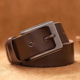 Belts Top grade leather denim belt fashionable leather mens belt alloy buckle belt wide Cinto Masculino luxurious Cummerbund for men Q240401