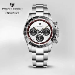 Watches Pagani Design 2022 New Men Quartz Wristwatch Fashion Ceramic Bezel Chronograph Stopwatch Waterproof 100m Stainless Watch for Men