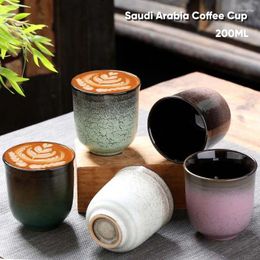Cups Saucers 1PCS Ceramic Coffee Cup Office Household Breakfast Mug Milk Tea Drinking Japanese Kiln Change Water Pottery Porcelain Mugs