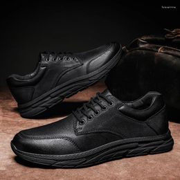 Dress Shoes Men's Leather High Quality Casual Men Slip-On Sneakers Big Size Walking Running Breathable