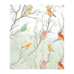 Window Stickers 3D Bird Frosted Privacy Film Stained Glass Non-Adhesive Static Cling Decorative Durable