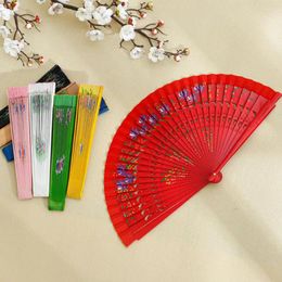 Decorative Figurines Wood Folding Fan Hollow Out Double-sided Craft Gift Spanish For Dancing Printing Hand Party Supplies