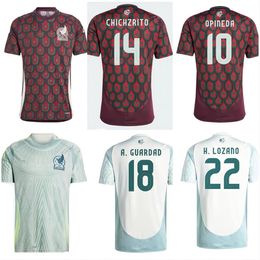 2024 Mexico CHICHARITO Mens Soccer Jerseys H. LOZANO A. GUARDADO Home Away Training Wear R. JIMENEZ National Team Football Shirt Fans Version