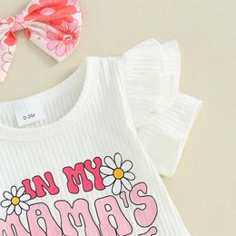 Clothing Sets Yoawdats Born Baby Girls Shorts Set Short Sleeve Letters Print Romper With Floral And Hairband 3Pcs Summer Outfit