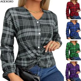 Women's Knits Spring/summer 2024 Coat Female Exclusively For Clothing In V-neck T Grid Hemorrhagic Feeling