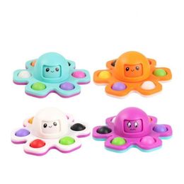 Decompression Toy Fidget Toys Face Changing Push Bubble Sile Key Chain Fingertip Gyro Creative Game Sensory Anxiety Drop Delivery Gift Dhwes