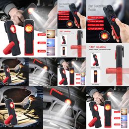 2024 Car Detailing Tools USB Flashlight Inspection Light Paint Finish Lamp Scan Swirl Magnetic Grip Auto Repair Working Lights