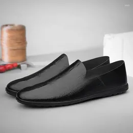 Casual Shoes Italian Fashion Men Slip On Loafers Outdoor Leather Moccasins Flats Breathable Boat