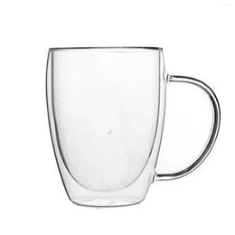 Mugs Glass Coffee With Handle Clear Double Wall Cups For Juice Drinks Lead Free