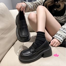 Designer New Japanese JK Mary Jane Single Shoes Comfortable and Versatile Thick Sole Lefu Shoes British Style Women's Platform Leather Slip Ons Shoes