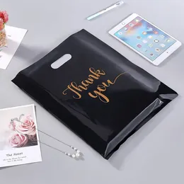 Gift Wrap 100PCS Thank You Handbag Product Shopping Bag Candy Packaging Thanksgiving Wedding Birthday