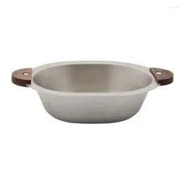 Bowls Serving Durable Stainless Steel Cereal Oval Shape Bear Bowl With Handle Dinnerware Kitchen