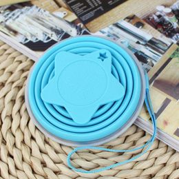 Cups Saucers Portable Foldable Water Cup Outdoor Sports Travel Strap Rope With Lid Silicone Folding Carry-on Mouthwash