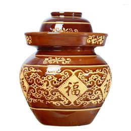 Storage Bottles Container Kimchi Altar To Go Food Containers With Lids Fermenting Pottery Sauerkraut Jar